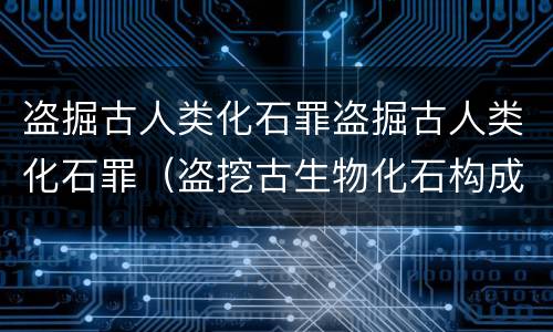盗掘古人类化石罪盗掘古人类化石罪（盗挖古生物化石构成何罪）