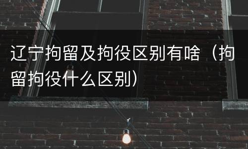 辽宁拘留及拘役区别有啥（拘留拘役什么区别）