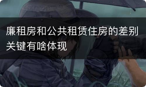 廉租房和公共租赁住房的差别关键有啥体现
