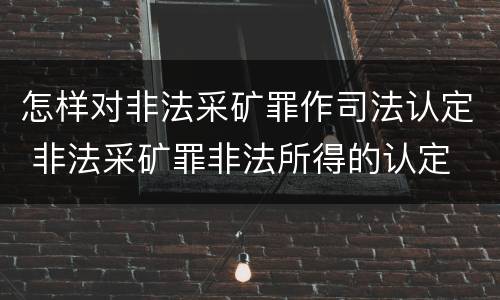 怎样对非法采矿罪作司法认定 非法采矿罪非法所得的认定