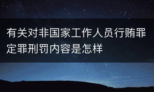 有关对非国家工作人员行贿罪定罪刑罚内容是怎样