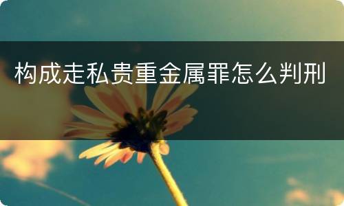 构成走私贵重金属罪怎么判刑
