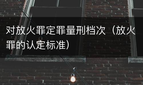 对放火罪定罪量刑档次（放火罪的认定标准）
