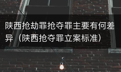 陕西抢劫罪抢夺罪主要有何差异（陕西抢夺罪立案标准）