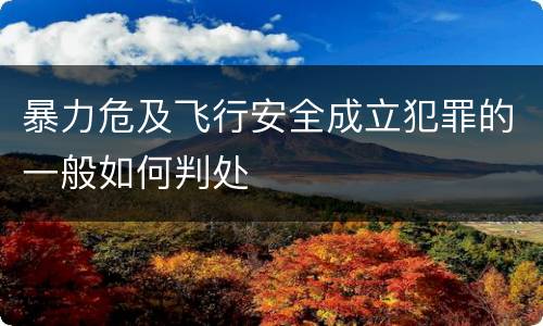 暴力危及飞行安全成立犯罪的一般如何判处