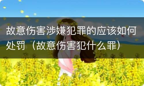 故意伤害涉嫌犯罪的应该如何处罚（故意伤害犯什么罪）