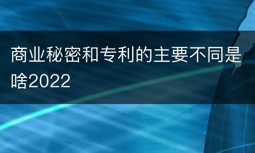 商业秘密和专利的主要不同是啥2022