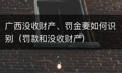 广西没收财产、罚金要如何识别（罚款和没收财产）