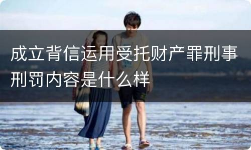 成立背信运用受托财产罪刑事刑罚内容是什么样