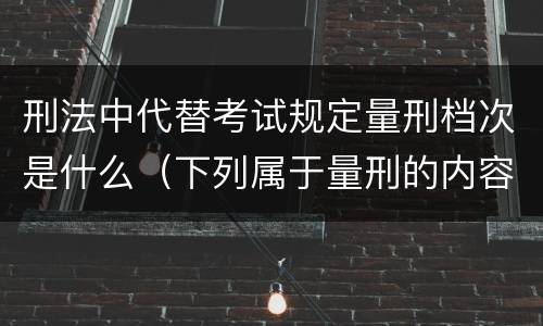 刑法中代替考试规定量刑档次是什么（下列属于量刑的内容的是）