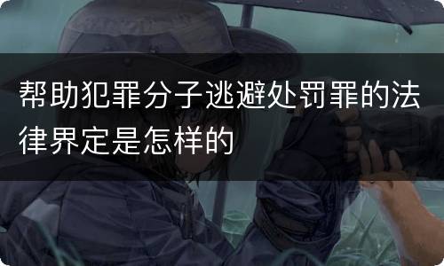 帮助犯罪分子逃避处罚罪的法律界定是怎样的