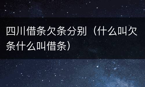 四川借条欠条分别（什么叫欠条什么叫借条）