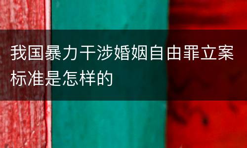 我国暴力干涉婚姻自由罪立案标准是怎样的