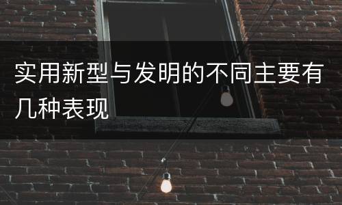 实用新型与发明的不同主要有几种表现