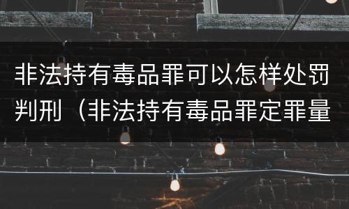 非法持有毒品罪可以怎样处罚判刑（非法持有毒品罪定罪量刑）