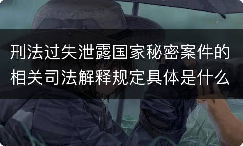 刑法过失泄露国家秘密案件的相关司法解释规定具体是什么主要内容