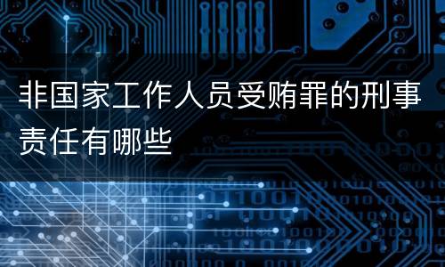 非国家工作人员受贿罪的刑事责任有哪些