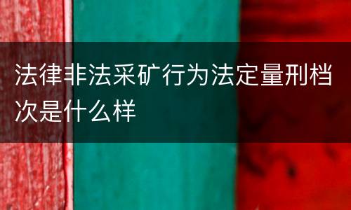 法律非法采矿行为法定量刑档次是什么样