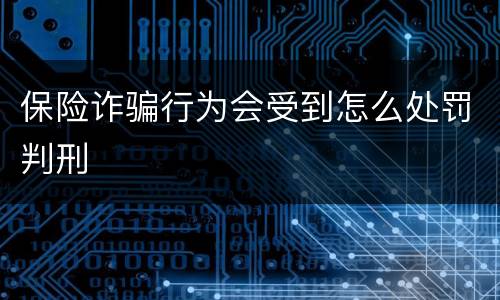 保险诈骗行为会受到怎么处罚判刑