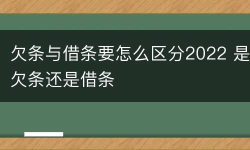 欠条与借条要怎么区分2022 是欠条还是借条