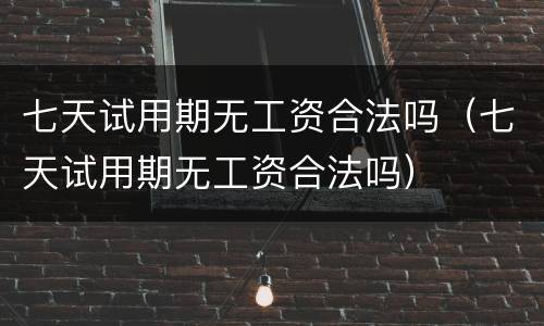 七天试用期无工资合法吗（七天试用期无工资合法吗）