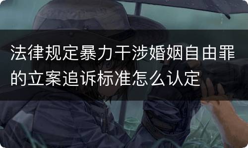 法律规定暴力干涉婚姻自由罪的立案追诉标准怎么认定
