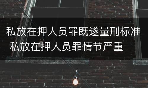 私放在押人员罪既遂量刑标准 私放在押人员罪情节严重