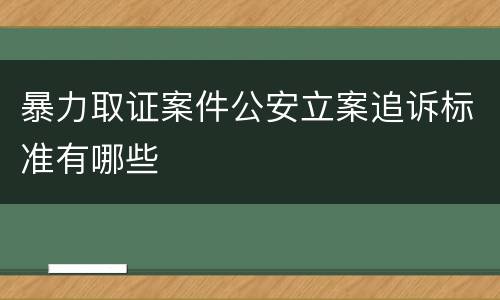 暴力取证案件公安立案追诉标准有哪些