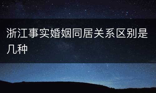 浙江事实婚姻同居关系区别是几种
