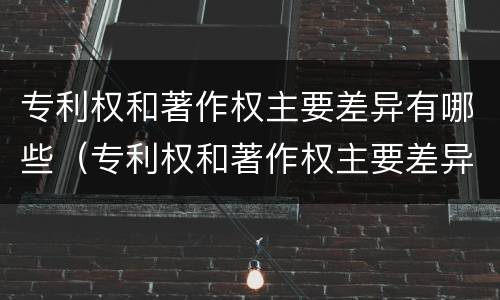 专利权和著作权主要差异有哪些（专利权和著作权主要差异有哪些内容）