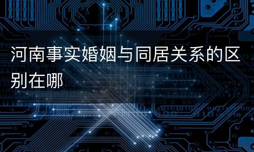河南事实婚姻与同居关系的区别在哪