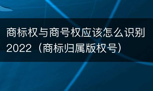 商标权与商号权应该怎么识别2022（商标归属版权号）