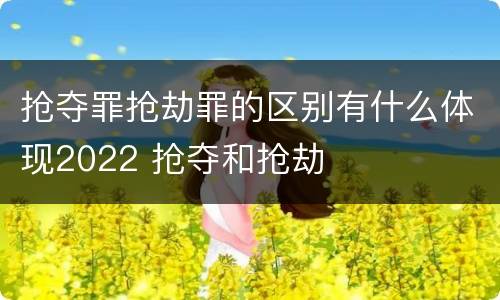 抢夺罪抢劫罪的区别有什么体现2022 抢夺和抢劫