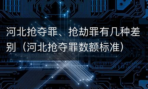 河北抢夺罪、抢劫罪有几种差别（河北抢夺罪数额标准）