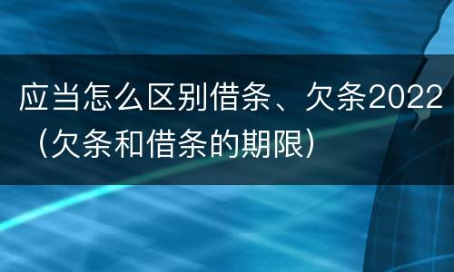 应当怎么区别借条、欠条2022（欠条和借条的期限）