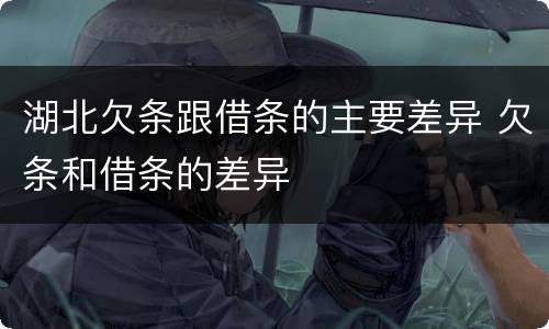 湖北欠条跟借条的主要差异 欠条和借条的差异