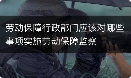 劳动保障行政部门应该对哪些事项实施劳动保障监察
