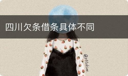 四川欠条借条具体不同