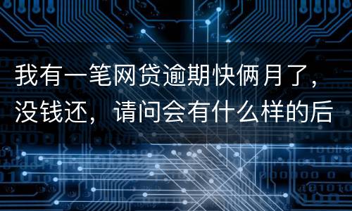 我有一笔网贷逾期快俩月了，没钱还，请问会有什么样的后果