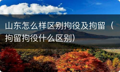 山东怎么样区别拘役及拘留（拘留拘役什么区别）