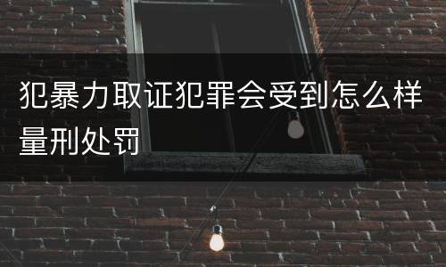 犯暴力取证犯罪会受到怎么样量刑处罚
