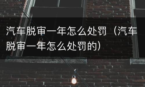 汽车脱审一年怎么处罚（汽车脱审一年怎么处罚的）