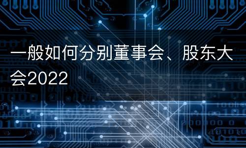 一般如何分别董事会、股东大会2022