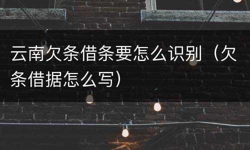 云南欠条借条要怎么识别（欠条借据怎么写）