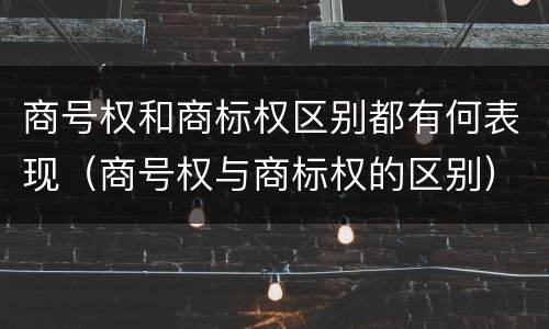 商号权和商标权区别都有何表现（商号权与商标权的区别）