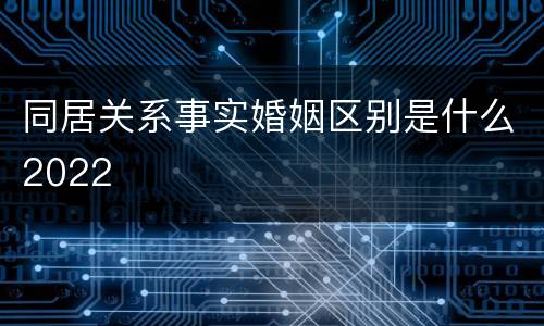 同居关系事实婚姻区别是什么2022