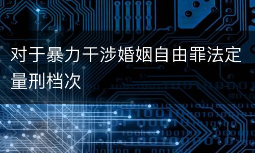 对于暴力干涉婚姻自由罪法定量刑档次
