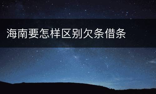 海南要怎样区别欠条借条