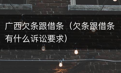 广西欠条跟借条（欠条跟借条有什么诉讼要求）