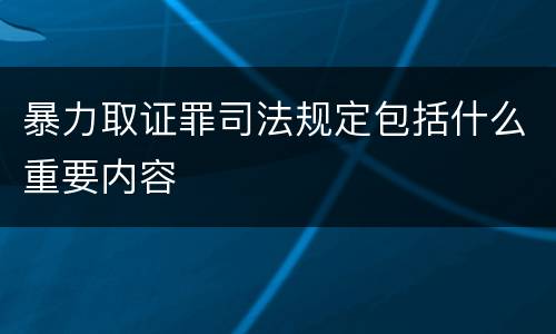 暴力取证罪司法规定包括什么重要内容